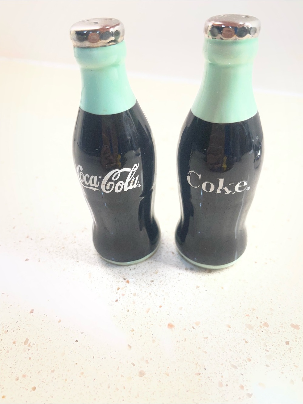 Mint Green Top Salt and Pepper Shakers - Modern Kitchen Set - Picture 2 of 10